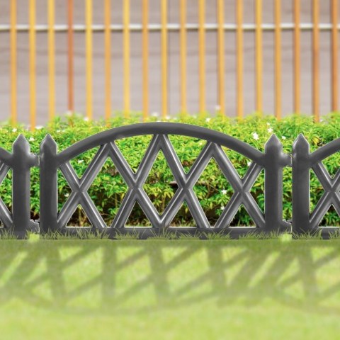 Palisada płotek ogrodowy grafitowy border zestaw 6 szt. 50x30 cm Palisada płotek ogrodowy grafitowy border zestaw 6 szt. 50x30 cm