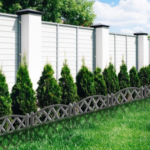 Palisada płotek ogrodowy grafitowy border zestaw 6 szt. 50x30 cm Palisada płotek ogrodowy grafitowy border zestaw 6 szt. 50x30 cm
