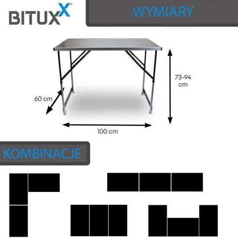 Zestaw 3 stołów kempingowych składane przenośne BITUXX Zestaw 3 stołów kempingowych składane przenośne BITUXX