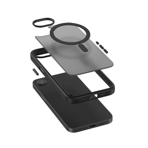 Crong Hybrid Frost MAG Cover - Etui iPhone 16e MagSafe (czarny) Crong Hybrid Frost MAG Cover - Etui iPhone 16e MagSafe (czarny)
