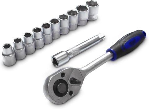 Grzechotka 1/2" + przedłużka 125mm + 10 nasadek sześciokątnych Bituxx Grzechotka 1/2" + przedłużka 125mm + 10 nasadek sześciokątnych Bituxx