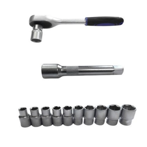 Grzechotka 1/2" + przedłużka 125mm + 10 nasadek sześciokątnych Bituxx Grzechotka 1/2" + przedłużka 125mm + 10 nasadek sześciokątnych Bituxx