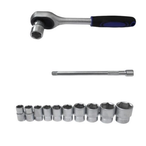 Grzechotka 3/8" + przedłużka 150mm + 10 nasadek sześciokątnych Bituxx Grzechotka 3/8" + przedłużka 150mm + 10 nasadek sześciokątnych Bituxx
