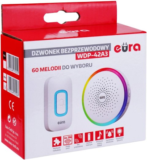 Dzwonek bezprzewodowy EURA WDP-42A3 bialy EURA Dzwonek bezprzewodowy EURA WDP-42A3 bialy EURA