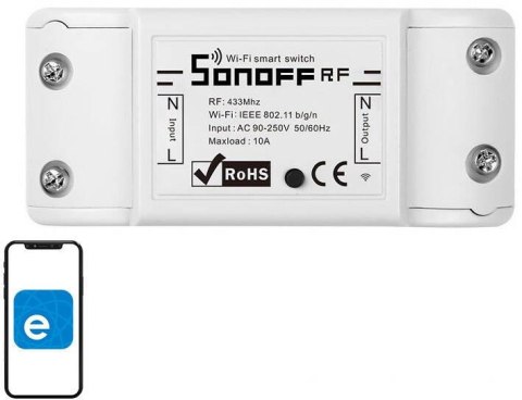 Inteligentny przełącznik WiFi + RF 433 Sonoff RF R2 SONOFF Inteligentny przełącznik WiFi + RF 433 Sonoff RF R2 SONOFF