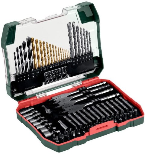 Metabo zestaw osprzętu 86 elementów, wiertła, bity METABO Metabo zestaw osprzętu 86 elementów, wiertła, bity METABO
