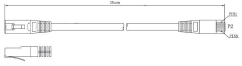 PATCHCORD KAT5E UTP 0,25M SZARY INNY PATCHCORD KAT5E UTP 0,25M SZARY INNY