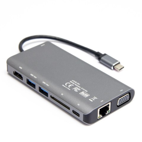 Unitek D1019B Hub USB-C 3.1 8w1 z Power Delivery 100W UNITEK Unitek D1019B Hub USB-C 3.1 8w1 z Power Delivery 100W UNITEK