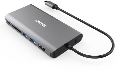 Unitek D1019B Hub USB-C 3.1 8w1 z Power Delivery 100W UNITEK Unitek D1019B Hub USB-C 3.1 8w1 z Power Delivery 100W UNITEK