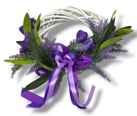 STYLOWY WIANEK DEKORACYJNY LAWENDA KROKUSY DO DOMU NA DRZWI STÓŁ 25cm STYLOWY WIANEK DEKORACYJNY LAWENDA KROKUSY DO DOMU NA DRZWI STÓŁ 25cm