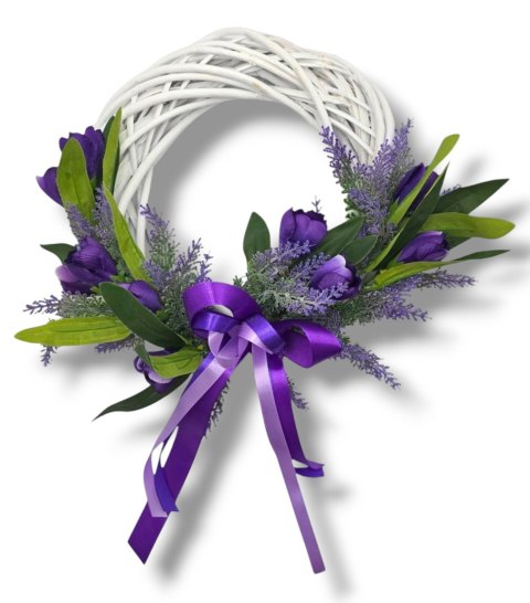 STYLOWY WIANEK DEKORACYJNY LAWENDA KROKUSY DO DOMU NA DRZWI STÓŁ 25cm STYLOWY WIANEK DEKORACYJNY LAWENDA KROKUSY DO DOMU NA DRZWI STÓŁ 25cm