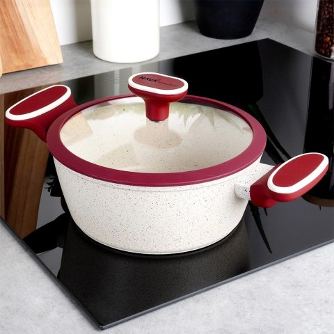 Garnek Granitowy ze Szklaną Pokrywką Gaz Indukcja NAVA 20 cm 2,2 L