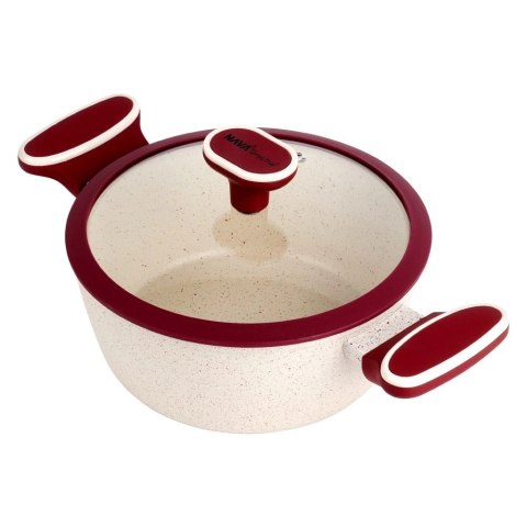 Garnek Granitowy ze Szklaną Pokrywką Gaz Indukcja NAVA 20 cm 2,2 L