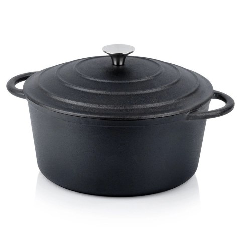 Garnek z Pokrywką Żeliwny Gaz Indukcja Solidny VILDE 26 cm 5 L
