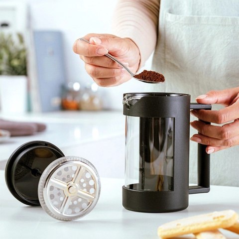 Pojemny Zaparzacz Szklany do Kawy Herbaty Tłokowy Dzbanek NAVA 800 ml