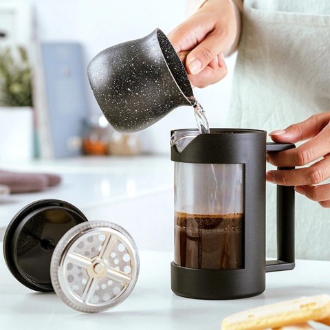 Pojemny Zaparzacz Szklany do Kawy Herbaty Tłokowy Dzbanek NAVA 800 ml