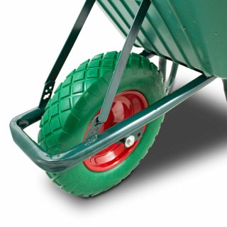 Taczka ogrodowa 100L 250kg misa PVC zielone koło PU Bituxx