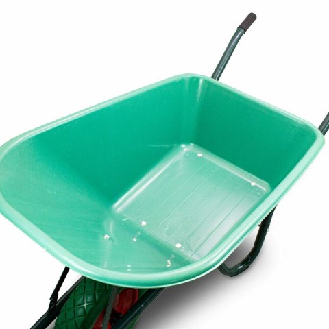 Taczka ogrodowa 100L 250kg misa PVC zielone koło PU Bituxx Taczka ogrodowa 100L 250kg misa PVC zielone koło PU Bituxx