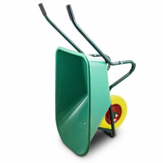 Taczka ogrodowa 100L 250kg misa PVC żółte koło PU Bituxx