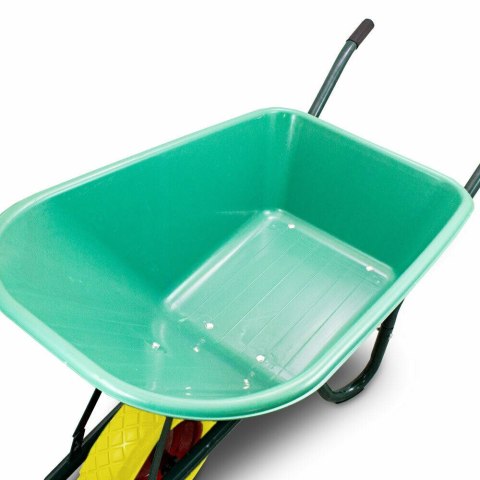 Taczka ogrodowa 100L 250kg misa PVC żółte koło PU Bituxx Taczka ogrodowa 100L 250kg misa PVC żółte koło PU Bituxx