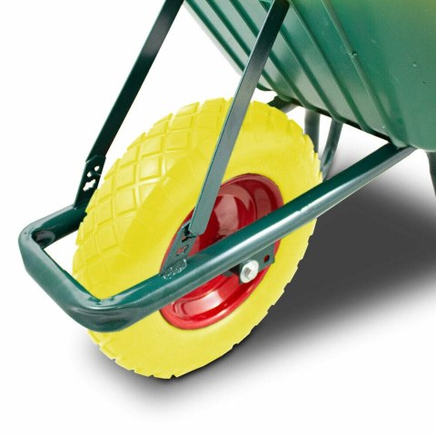 Taczka ogrodowa 100L 250kg misa PVC żółte koło PU Bituxx Taczka ogrodowa 100L 250kg misa PVC żółte koło PU Bituxx