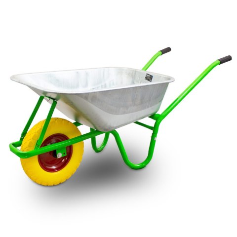 Taczka ogrodowa 100L 250kg misa PVC żółte koło PU Bituxx Taczka ogrodowa 100L 250kg misa PVC żółte koło PU Bituxx