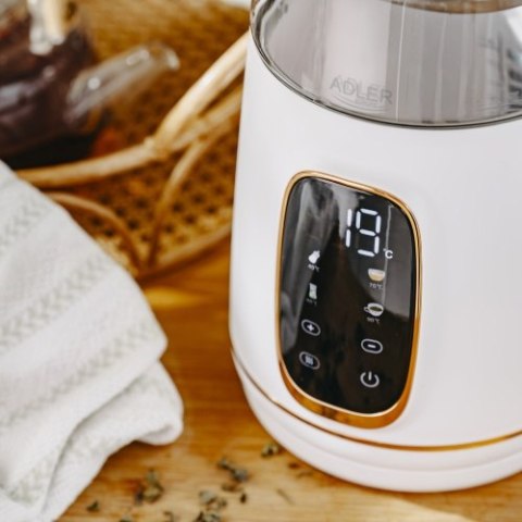 Czajnik elektryczny szklany LED z regulacją temperatury 1,7L