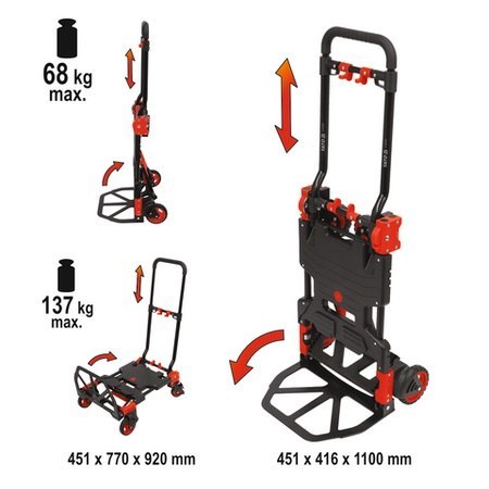 SKŁADANY WÓZEK MAGAZYNOWY 2W1 137KG SKŁADANY WÓZEK MAGAZYNOWY 2W1 137KG