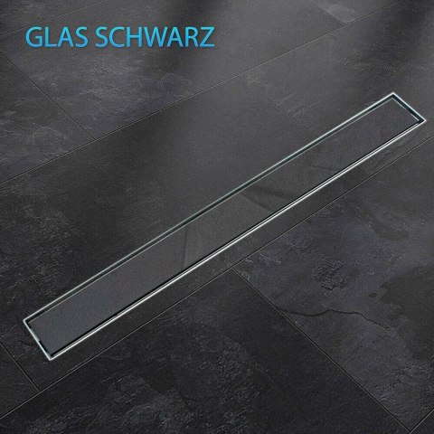 Odpływ liniowy Czarny Szklany z syfonem 100cm Bituxx