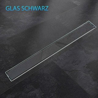 Odpływ liniowy Czarny Szklany z syfonem 60cm Bituxx