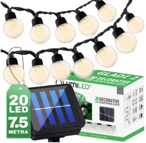 GIRLANDA SOLARNA GLADI 2, 30 LED G40 10,6M GIRLANDA SOLARNA GLADI 2, 30 LED G40 10,6M