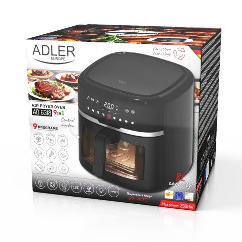 Frytkownica beztłuszczowa 8,0 L | 9 programów | Air Fryer z LED i oświetleniem |