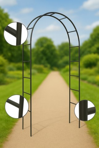 Pergola ogrodowa na róże pnącza czarna Bituxx