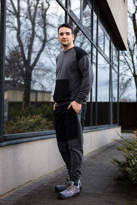 SPODNIE DRESOWE COMFORT, SZARO-CZARNE ROZMIAR L SPODNIE DRESOWE COMFORT, SZARO-CZARNE ROZMIAR L