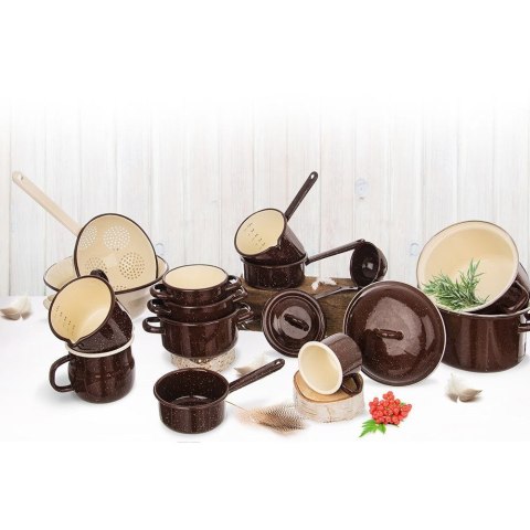 Chochla emaliowana łyżka do zupy sosu retro Chochla emaliowana łyżka do zupy sosu retro