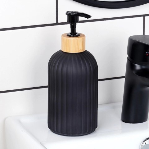 Dozownik do mydła szklany czarny 400 ml Dozownik do mydła szklany czarny 400 ml