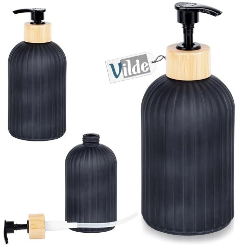 Dozownik do mydła szklany czarny 400 ml Dozownik do mydła szklany czarny 400 ml