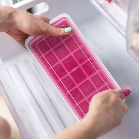 Forma na lód kostki lodu do kostek z pojemnikiem i łopatką 18 kostek Forma na lód kostki lodu do kostek z pojemnikiem i łopatką 18 kostek