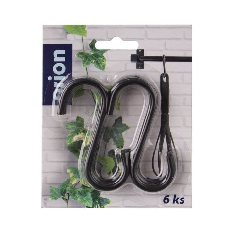 Haczyki wieszak czarny na reling przybory 7,5 cm 6 sztuk Haczyki wieszak czarny na reling przybory 7,5 cm 6 sztuk