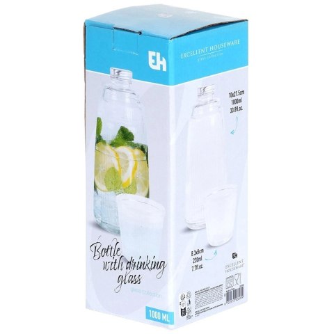Karafka ze szklanką szklana 1 l + 220 ml 2 el. Karafka ze szklanką szklana 1 l + 220 ml 2 el.