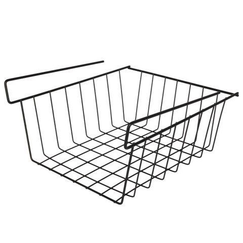Kosz koszyk podwieszany pod półkę organizer czarny metalowy 27,5 cm Kosz koszyk podwieszany pod półkę organizer czarny metalowy 27,5 cm