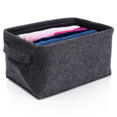 Koszyk do przechowywania filcowy składany czarny 36x27x20 cm Koszyk do przechowywania filcowy składany czarny 36x27x20 cm