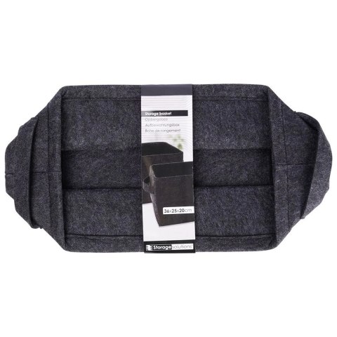 Koszyk do przechowywania filcowy składany czarny 36x27x20 cm Koszyk do przechowywania filcowy składany czarny 36x27x20 cm