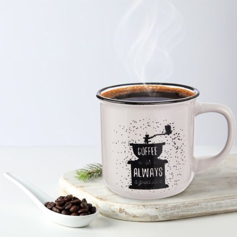 Kubek ceramiczny z uchem do kawy herbaty 370 ml