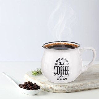 Kubek ceramiczny z uchem do kawy herbaty biały 320 ml