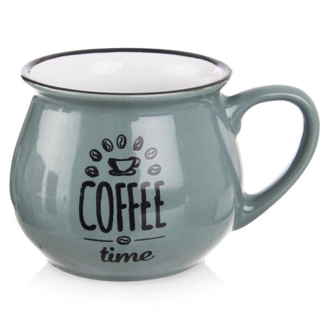 Kubek ceramiczny z uchem do kawy herbaty szary 320 ml Kubek ceramiczny z uchem do kawy herbaty szary 320 ml