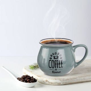 Kubek ceramiczny z uchem do kawy herbaty szary 320 ml