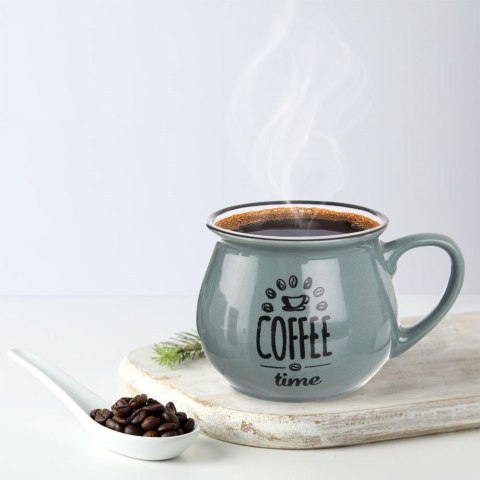 Kubek ceramiczny z uchem do kawy herbaty szary 320 ml Kubek ceramiczny z uchem do kawy herbaty szary 320 ml