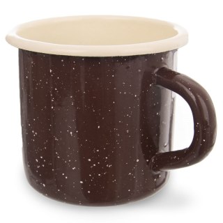 Kubek emaliowany garnuszek retro 0,4 l 8 cm brązowy
