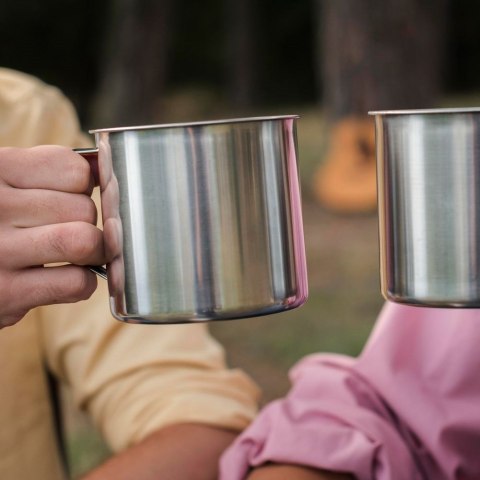 Kubek garnek stalowy z uchwytem turystyczny wędkarski 10 cm 0,6 l Kubek garnek stalowy z uchwytem turystyczny wędkarski 10 cm 0,6 l